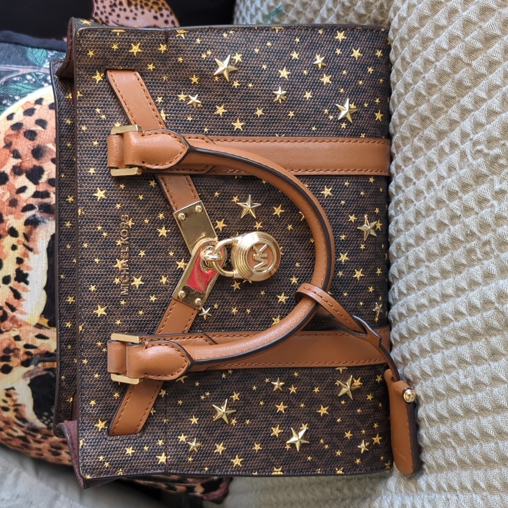 ⚡ FLASH SALE - Michael Kors Nouveau Hamilton Star Embellished Logo Satchel